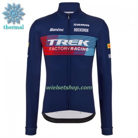 Wielershirt 2023 Trek Factory Racing XC Winter Thermal Fleece - Donkerblauw